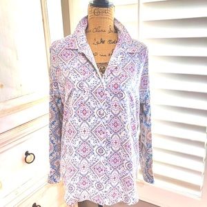 ANTHROPOLOGIE brand Contrast button down floral top  SM